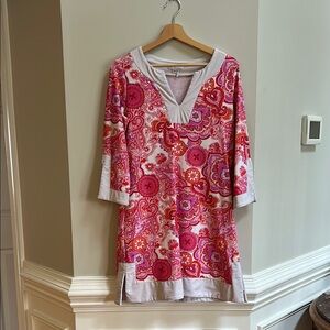 Pink and White Paisley Tunic Dress